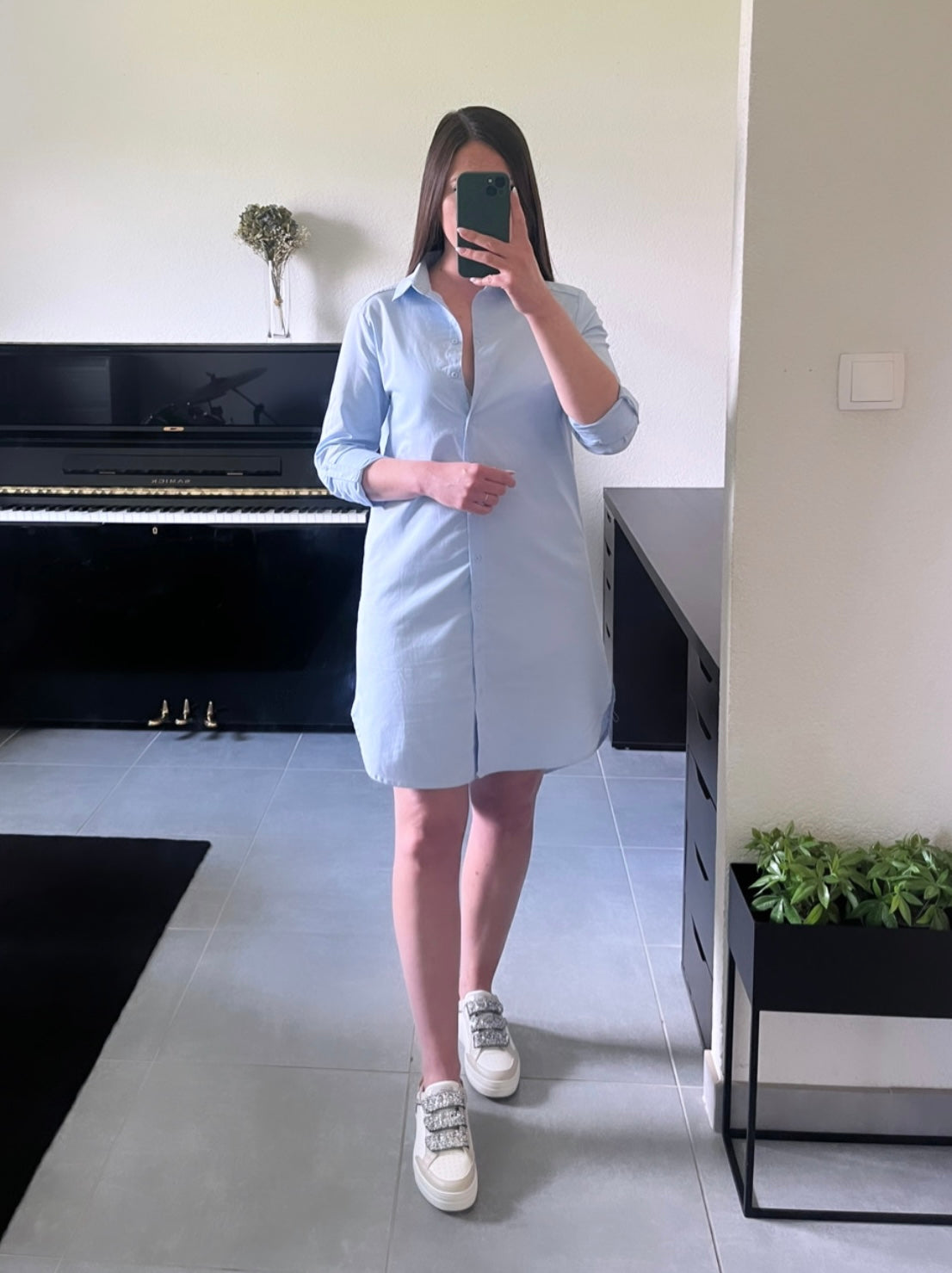 Robe Chemise Bleue Et Blanche Rayée - Taille 36 38 40 - Neuve Avec étiquettes - 100% Coton